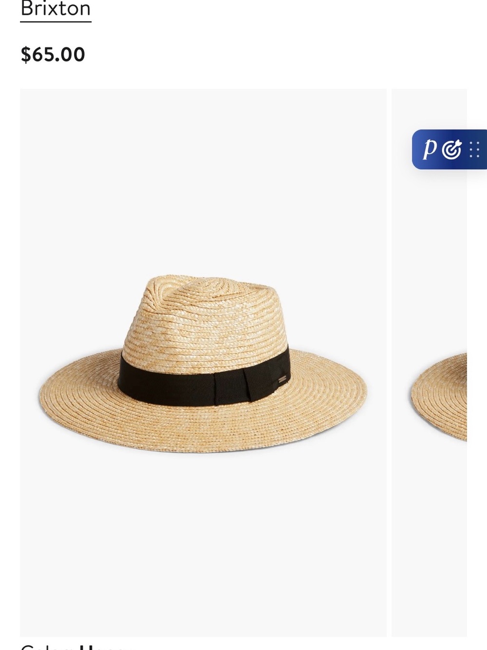 Brixton Joanna Straw Hat - Honey with Black Band